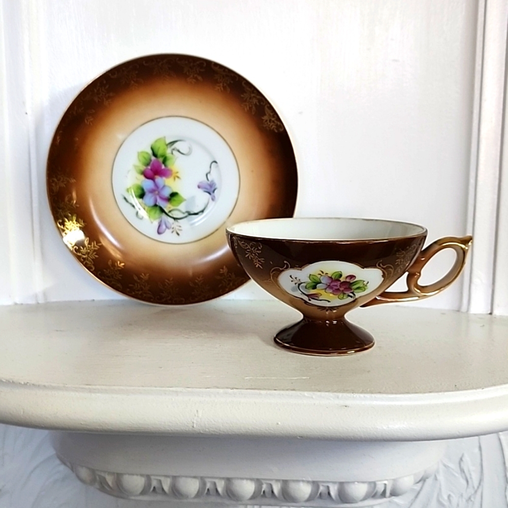 Japanese Teacup and Saucer by Shafford, Made in Japan